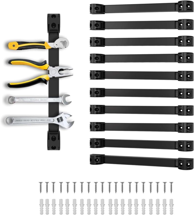 SDLDEER 12" Magnetic Tool Holder, 10 Packs Storage Strips Tool Magnet Bar PVC Coated for Garage Organizer Mounted Hanging Strip,Heavy Duty of Magnetic Holder Easy to Install - Image 1